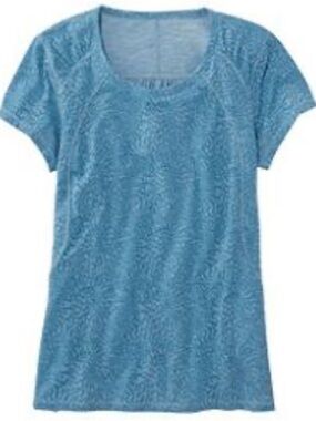 L.L. Bean Light Blue Short Sleeve Scoop Neck Tee 3X Activewear Performance Hike